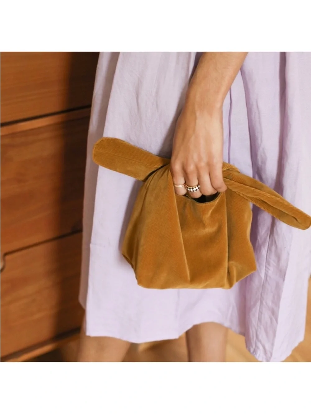 Merit The Signature Makeup Bag | Corduroy Tie Top Pouch